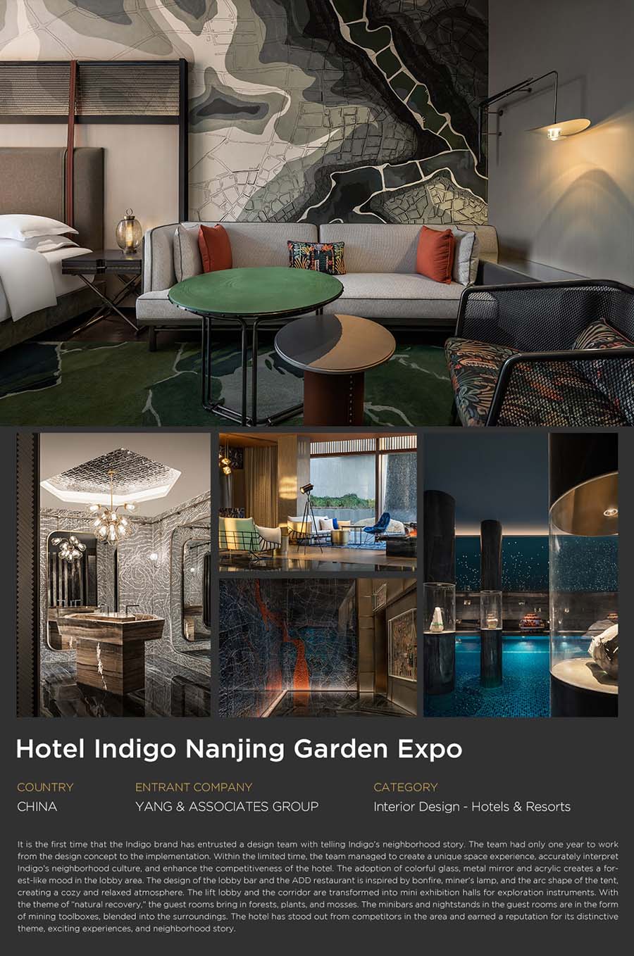 YANG酒店设计作品南京园博园英迪格酒店，荣获TITAN Property Award 铂金奖
